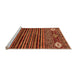 Sideview of Machine Washable Abstract Orange Modern Area Rugs, wshabs553org