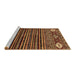 Sideview of Machine Washable Abstract Brown Modern Rug, wshabs553brn