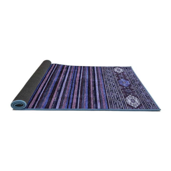 Sideview of Abstract Blue Modern Rug, abs553blu