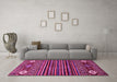 Machine Washable Abstract Pink Modern Rug in a Living Room, wshabs553pnk