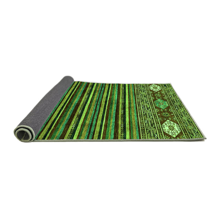 Sideview of Abstract Green Modern Rug, abs553grn