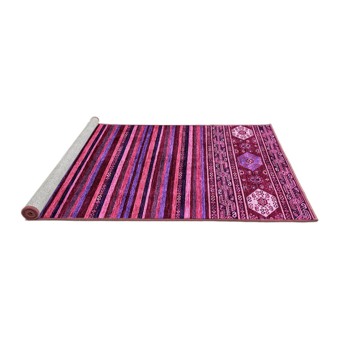 Sideview of Machine Washable Abstract Pink Modern Rug, wshabs553pnk