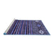 Sideview of Machine Washable Abstract Blue Modern Rug, wshabs553blu