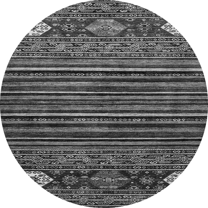 Round Machine Washable Abstract Gray Modern Rug, wshabs553gry