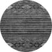 Round Machine Washable Abstract Gray Modern Rug, wshabs553gry