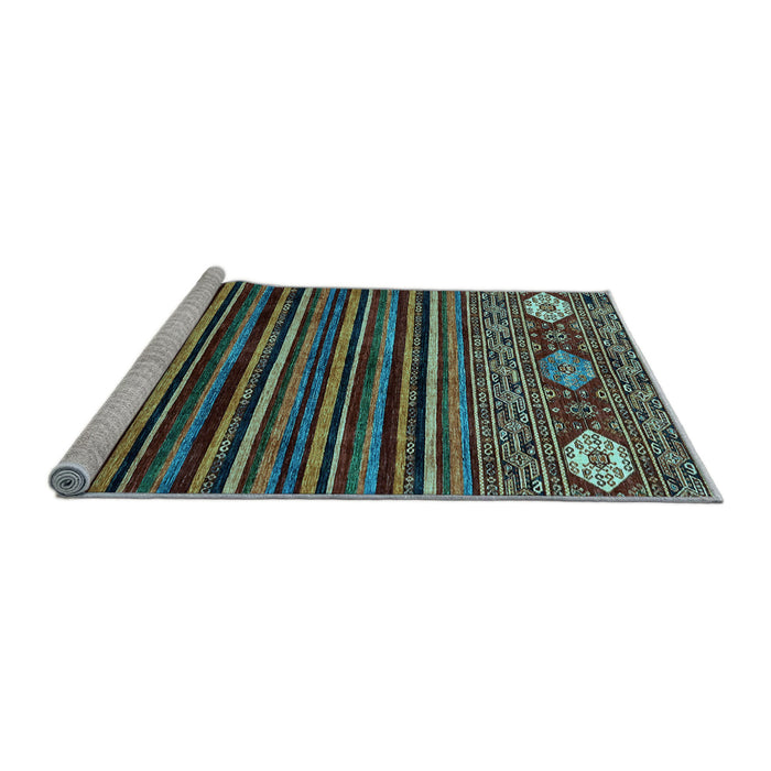 Sideview of Machine Washable Abstract Light Blue Modern Rug, wshabs553lblu