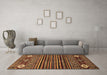 Machine Washable Abstract Brown Modern Rug in a Living Room,, wshabs553brn