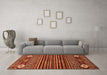 Machine Washable Abstract Orange Modern Area Rugs in a Living Room, wshabs553org