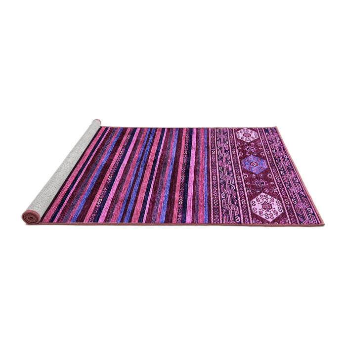 Sideview of Machine Washable Abstract Purple Modern Area Rugs, wshabs553pur