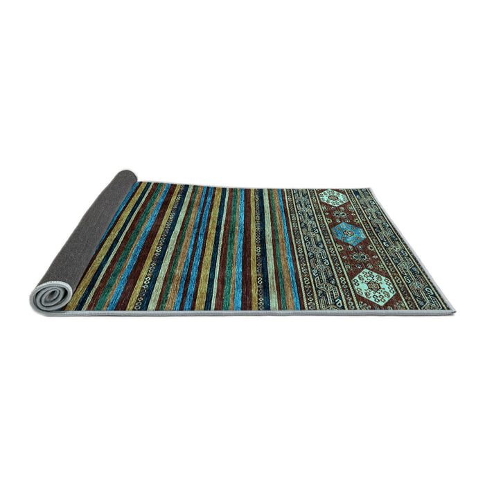 Sideview of Abstract Light Blue Modern Rug, abs553lblu
