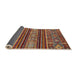 Sideview of Abstract Saffron Red Modern Rug, abs554