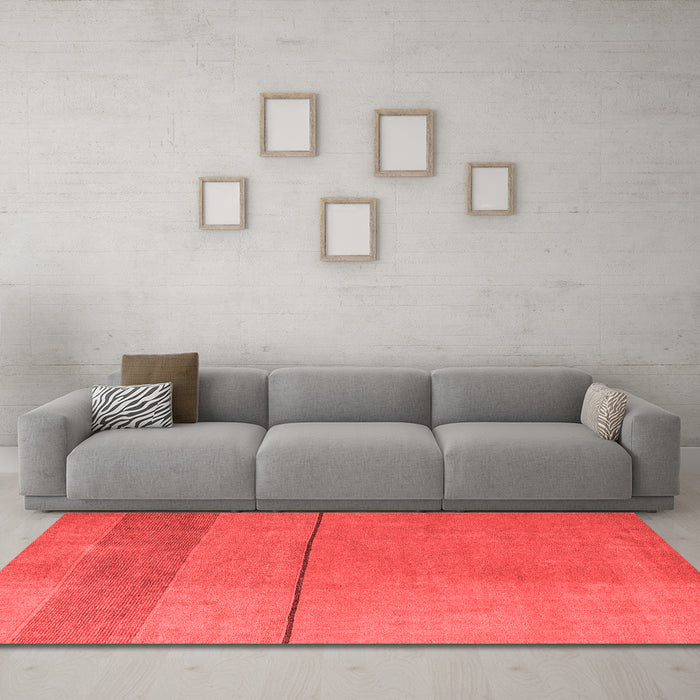 Modern Red Washable Rugs