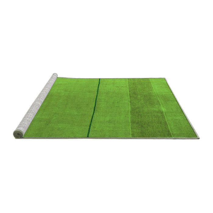 Sideview of Machine Washable Abstract Green Modern Area Rugs, wshabs5540grn