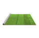 Sideview of Machine Washable Abstract Green Modern Area Rugs, wshabs5540grn