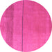 Round Abstract Pink Modern Rug, abs5540pnk