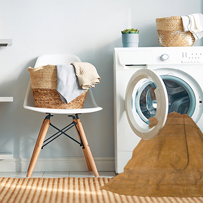 Machine Washable Abstract Orange Rug in a Washing Machine, wshabs5540