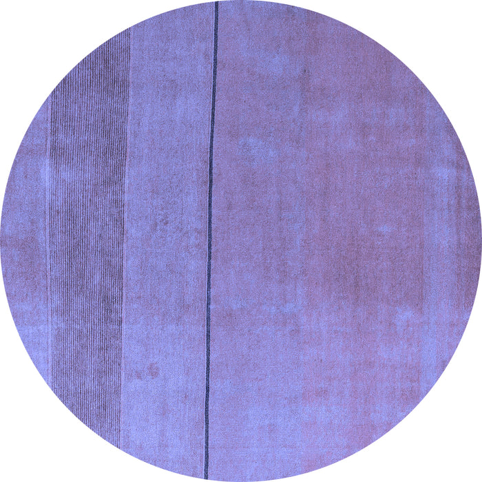 Round Abstract Blue Modern Rug, abs5540blu