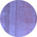 Round Abstract Blue Modern Rug, abs5540blu