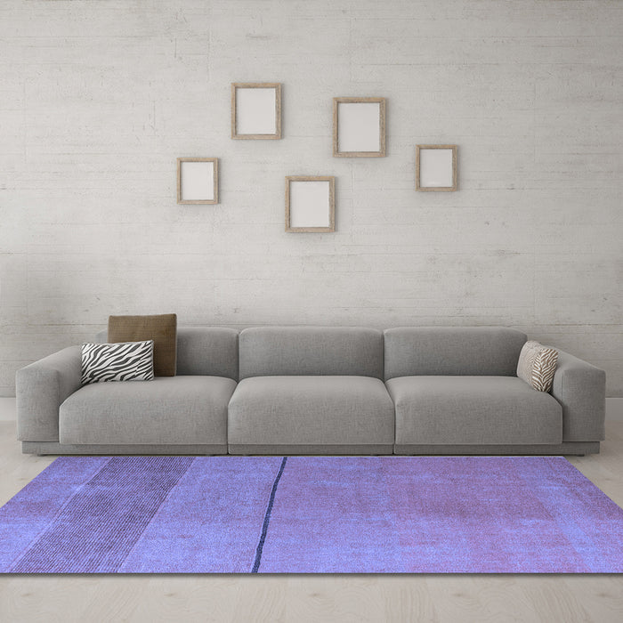 Machine Washable Abstract Blue Modern Rug in a Living Room, wshabs5540blu