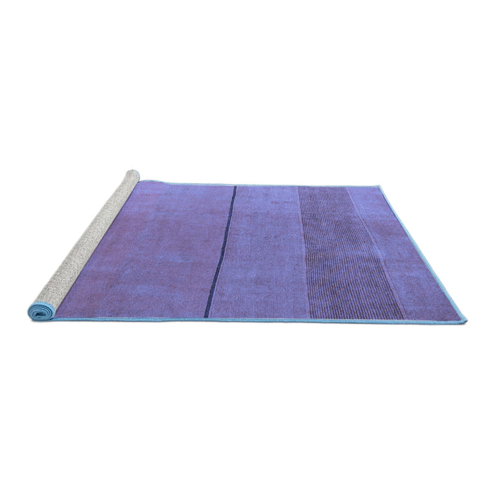 Sideview of Machine Washable Abstract Blue Modern Rug, wshabs5540blu