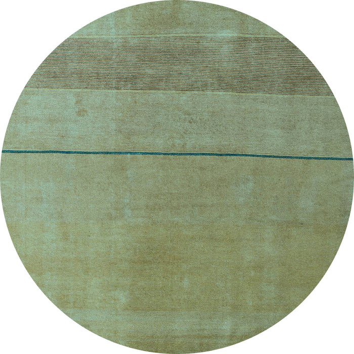 Round Abstract Light Blue Modern Rug, abs5540lblu