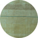 Round Abstract Light Blue Modern Rug, abs5540lblu