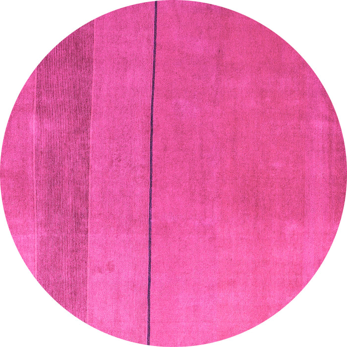 Round Machine Washable Abstract Pink Modern Rug, wshabs5540pnk