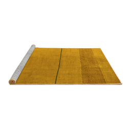 Sideview of Machine Washable Abstract Yellow Modern Rug, wshabs5540yw
