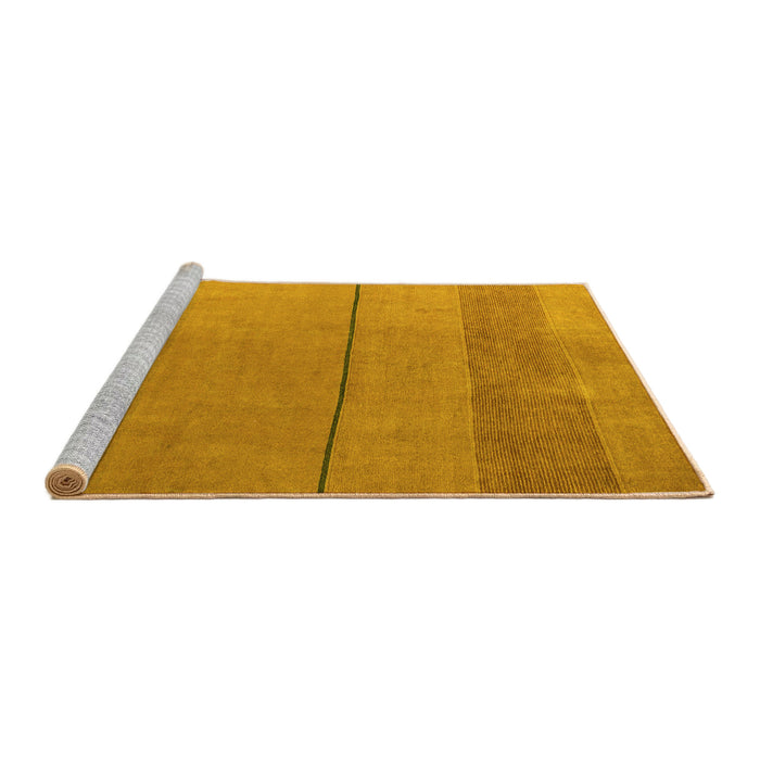 Sideview of Machine Washable Abstract Yellow Modern Rug, wshabs5540yw