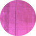 Round Machine Washable Abstract Purple Modern Area Rugs, wshabs5540pur