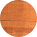 Round Abstract Orange Modern Rug, abs5540org