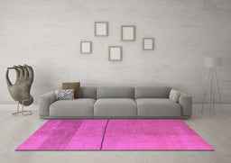 Machine Washable Abstract Purple Modern Area Rugs in a Living Room, wshabs5540pur