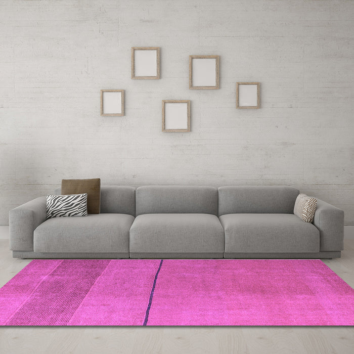 Machine Washable Abstract Purple Modern Area Rugs in a Living Room, wshabs5540pur