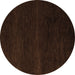 Round Abstract Brown Modern Rug, abs5541brn