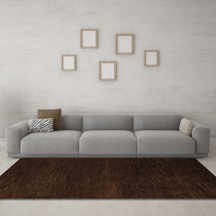Machine Washable Abstract Brown Modern Rug in a Living Room,, wshabs5541brn