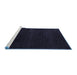 Sideview of Machine Washable Abstract Blue Modern Rug, wshabs5541blu