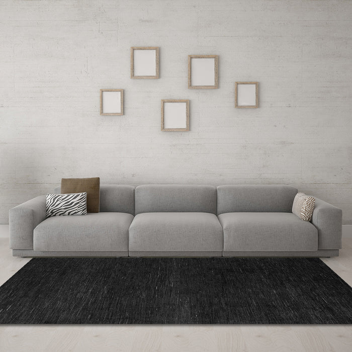 Machine Washable Abstract Gray Modern Rug in a Living Room,, wshabs5541gry