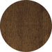 Round Abstract Brown Modern Rug, abs5542brn