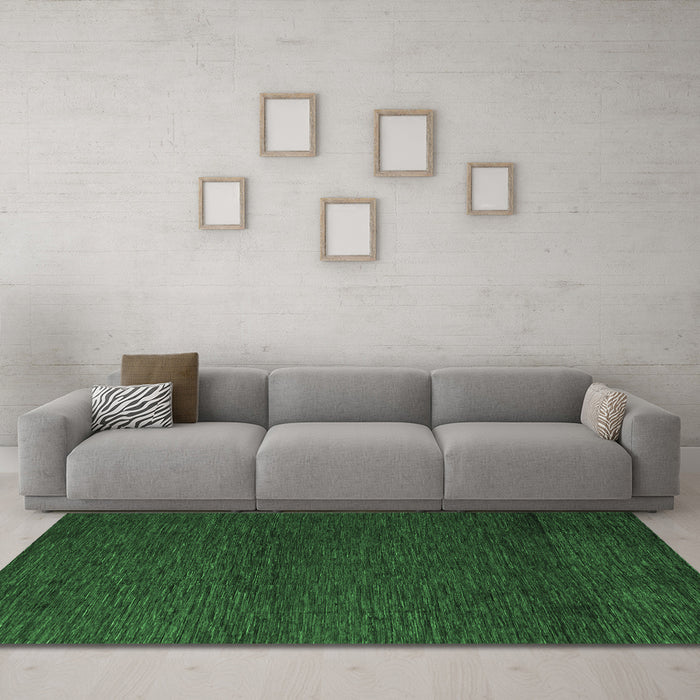 Machine Washable Abstract Emerald Green Modern Area Rugs in a Living Room,, wshabs5542emgrn