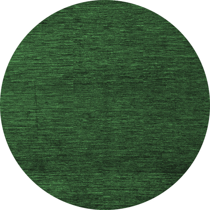 Round Machine Washable Abstract Emerald Green Modern Area Rugs, wshabs5542emgrn