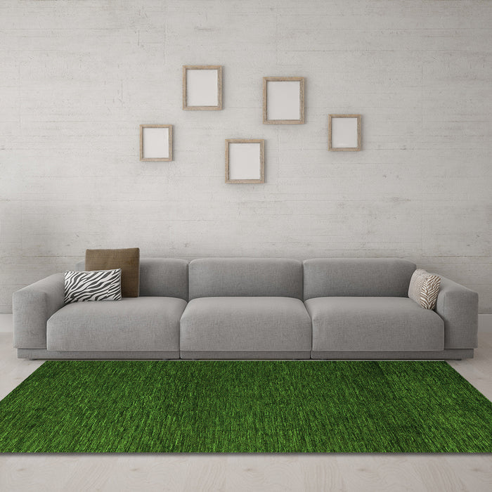 Machine Washable Abstract Green Modern Area Rugs in a Living Room,, wshabs5542grn