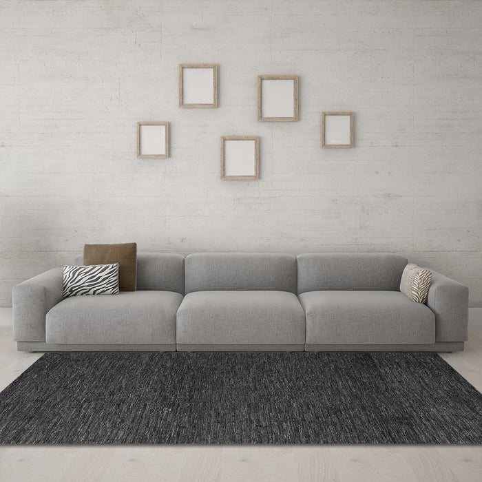 Machine Washable Abstract Gray Modern Rug in a Living Room,, wshabs5542gry