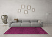 Machine Washable Abstract Pink Modern Rug in a Living Room, wshabs5542pnk