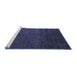 Sideview of Machine Washable Abstract Blue Modern Rug, wshabs5543blu