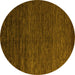 Round Machine Washable Abstract Yellow Modern Rug, wshabs5543yw