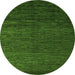 Round Machine Washable Abstract Green Modern Area Rugs, wshabs5543grn