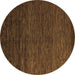 Round Abstract Brown Modern Rug, abs5543brn