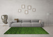 Machine Washable Abstract Green Modern Area Rugs in a Living Room,, wshabs5543grn