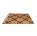 Sideview of Machine Washable Abstract Orange Rug, wshabs5544