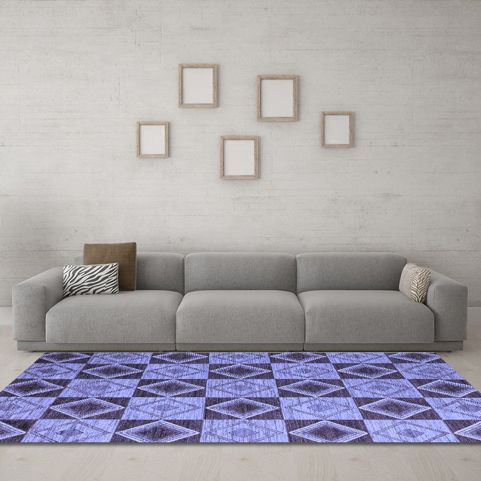 Machine Washable Abstract Blue Modern Rug in a Living Room, wshabs5544blu